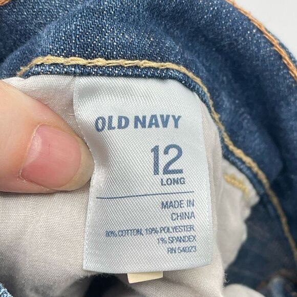 Old Navy Womens Diva Jeans Straight Leg Denim Stretch Medium Wash Blue 12 Long - Picture 4 of 12
